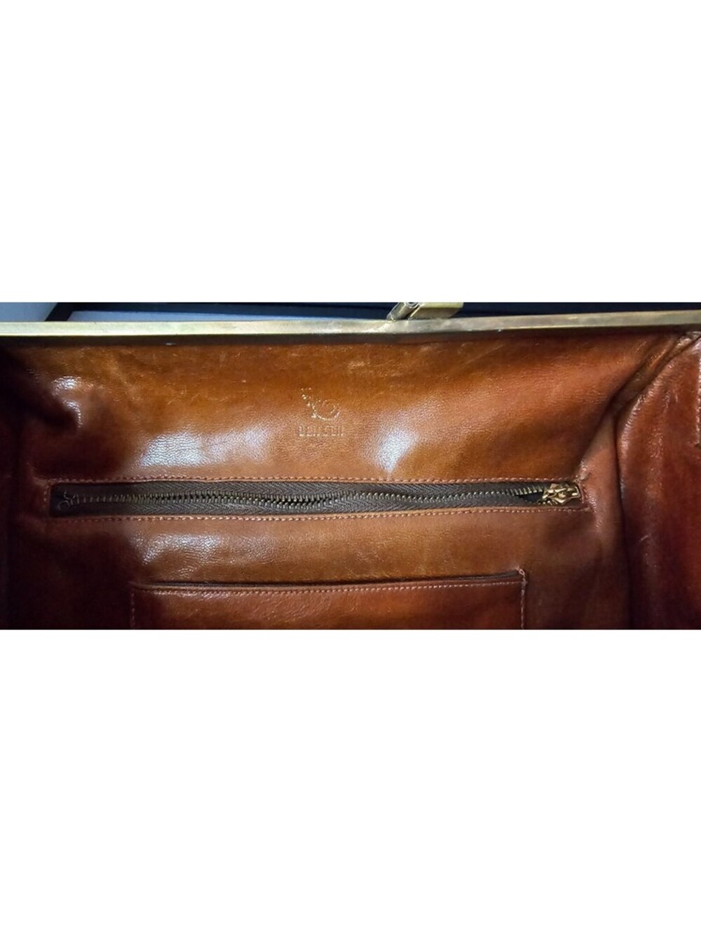 VINTAGE DEITSCH GENUINE CROCODILE/ALLIGATOR  PURSE BROWN MID CENTURY - Picture 8 of 11